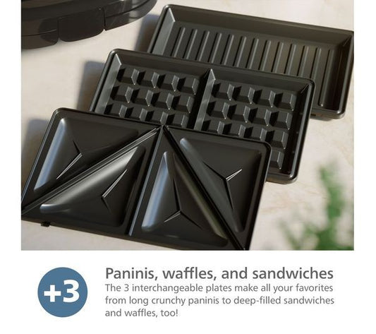 Philips 5000 Series HD2350/80 Sandwich Maker Black Silver Toastie Grill