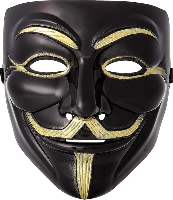 Ultra Adults Guy Fawkes Mask Hacker Anonymous Halloween Fancy Dress Adults Kids Childrens Costume Play Anon Mask Fancy Dress Adults Kids Face Mask Costume Party Props Hacker Mask Accessory - BLACK - Rebx.co.uk