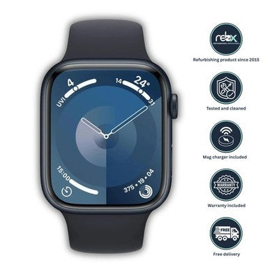 Apple Watch Series 9 (GPS, 45mm) Midnight Aluminium Case + Midnight Strap