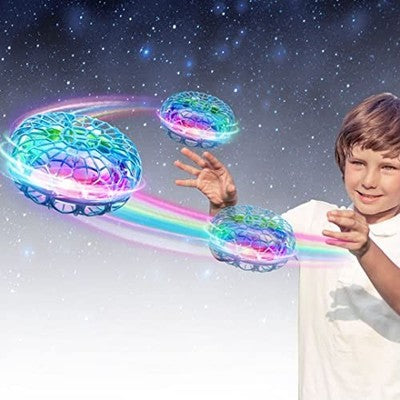 WALLE Flying Ball Toy Mini Spinner Drone with LED Lights Blue