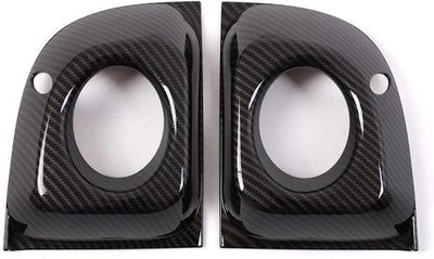 Uieohout Fiat 500 2011-2015 Front Fog Light Bezels Trim Cover Carbon Texture