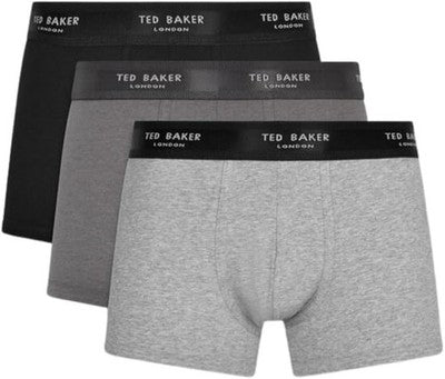 Ted Baker 3 Pack Cotton Trunks Mens Underwear Multipack Boxer Shorts Gift Box