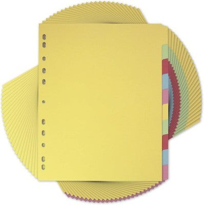 Elba A4 10-Part File Dividers Assorted Pack of 25 Folders