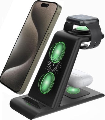 SPGUARD 3-in-1 Wireless Charger iPhone Apple Watch AirPods Charging Station