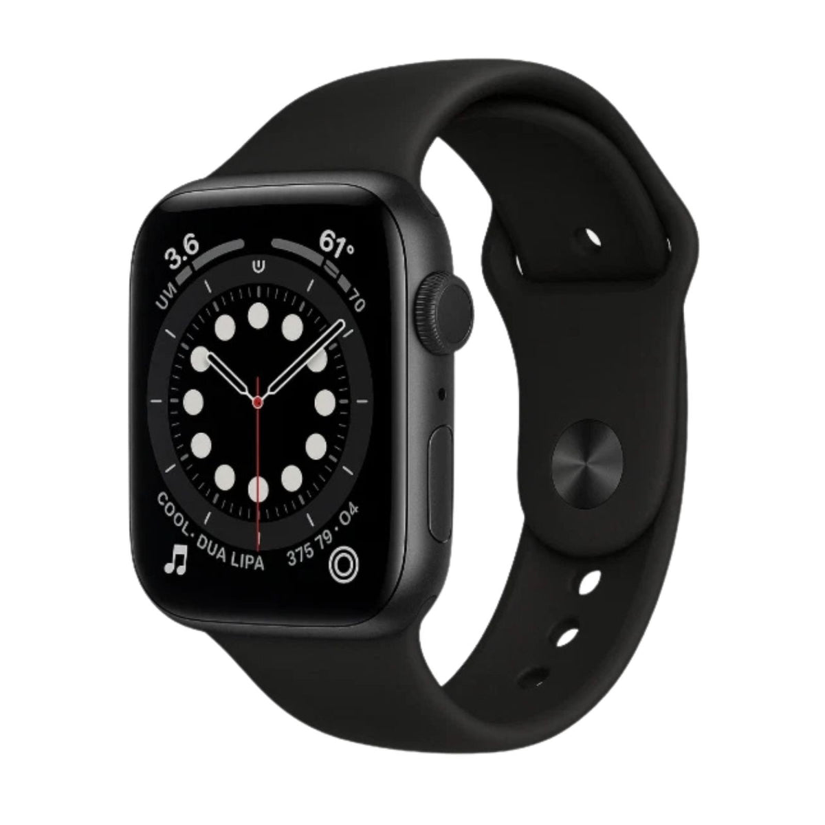 Apple Watch Series 6 (GPS+Cellular, 44mm) Space Grey Case + Black Strap
