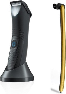 FLOVES Groin Hair Trimmer for Men, Waterproof, Black