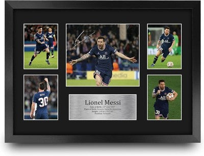 HWC Trading A3 Framed Lionel Messi PSG Printed Signed Autograph Picture