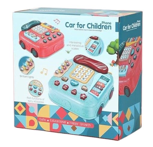 Light Up Musical Toy Phone with Whack A Mole Game, Piano, Pull Along Telephone - Rebx.co.uk