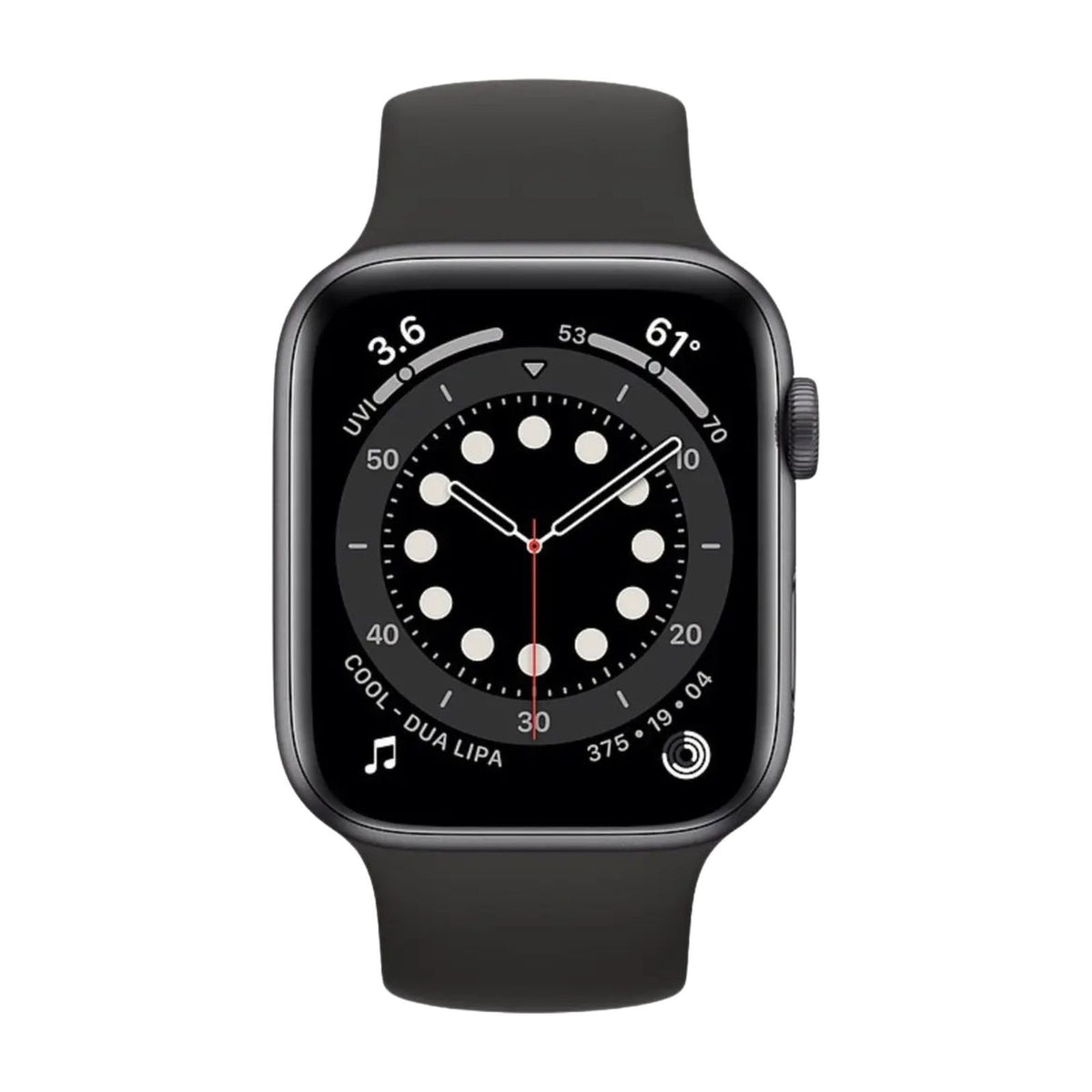 Apple Watch Series 6 (GPS+Cellular, 44mm) Space Grey Case + Black Strap
