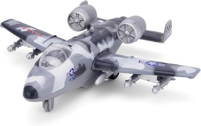 Crelloci Military Bomber Diecast Pull Back Plane Toy Lights/Sounds Camouflage