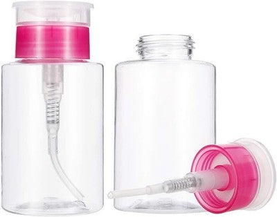 Upain 2X 180Ml Nail Polish Remover Pump Dispenser Push Down Plastic Bottles
