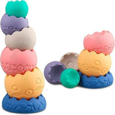 Soft Rubber Stacking Balls - Toys For Babies