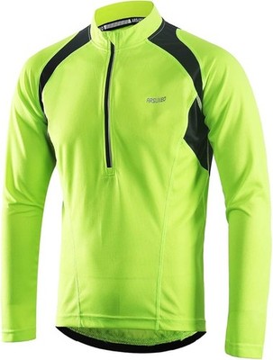 Arsuxeo Cycling Jersey Vision High Viz Long Sleeve | Men's | Green| Large