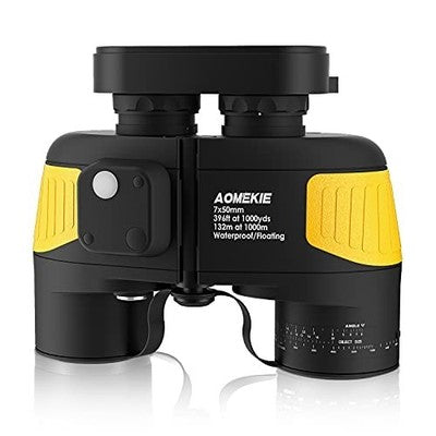 Aomekie 7x50 Marine Binoculars with Compass, Waterproof, BAK4