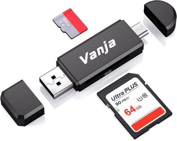 Vanja SD/Micro SD Card Reader, Micro USB SD Card Adapter and USB to SD Memory Card Reader OTG Device - Rebx.co.uk