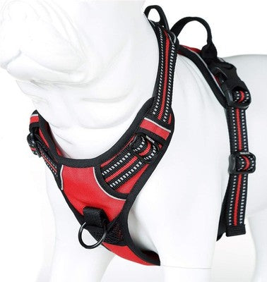 Truelove No Pull Reflective Dog Harness Handle 2 Leash Points Red Small