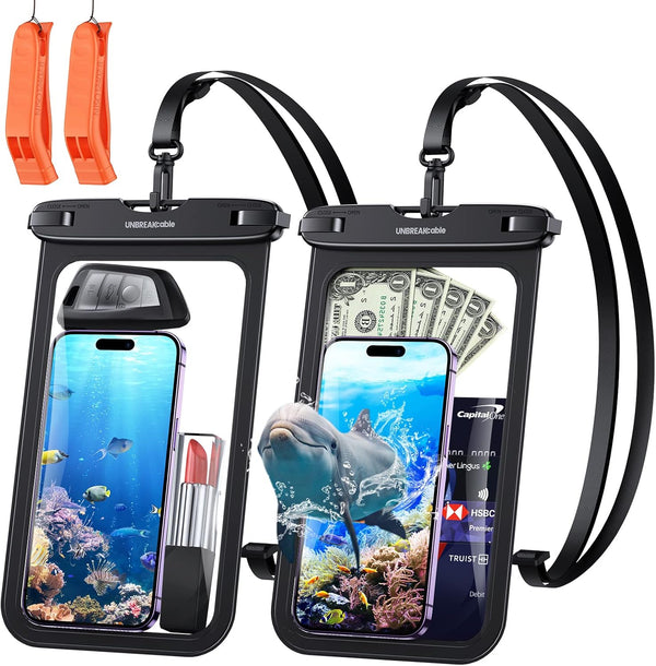 9-Inch Waterproof Phone Pouch IPX8 Dry Bag Large Waterproof for iPhone Samsun - Rebx.co.uk