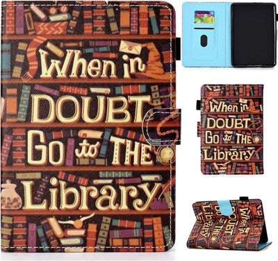 Bspring Kindle Paperwhite 11th Gen 6.8in PU Leather Case Auto Sleep Library