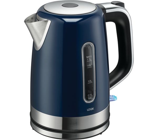 Logik L17SKBU21 Jug Kettle Black Fast Boil 1.7L 3kW 3000W - Blue - GOOD - Rebx.co.uk