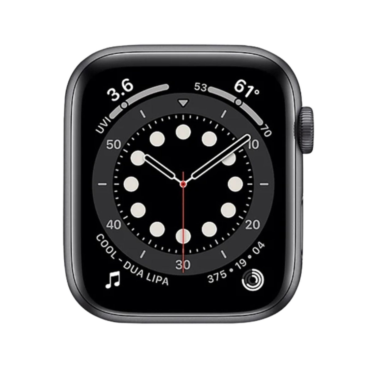 Apple Watch Series 6 (GPS+Cellular, 44mm) Space Grey Case + Black Strap