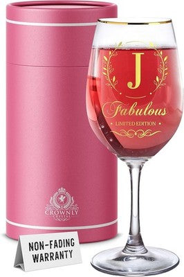 Crownly Crystal Wine Glass Personalized Gifts For Women - Birthdays & More