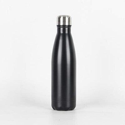 Creative Stainless Steel Vacuum Flask - 500Ml Cola Bottle, Black Sports