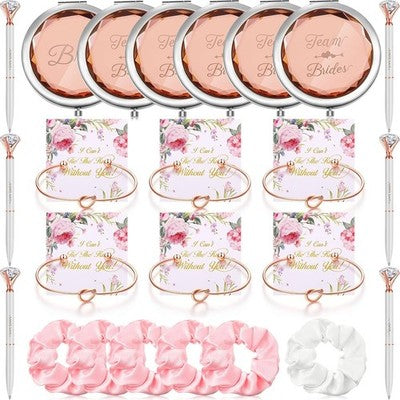 30pc Bridesmaids Proposal Gift Set Mirrors Bracelets Pens Cards Hair Bands