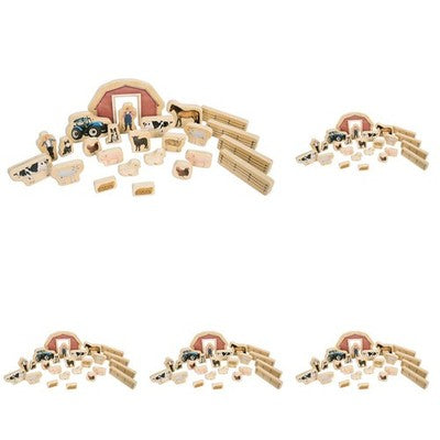 TickiT Wooden Farm Building Blocks Set Kids Educational Toy
