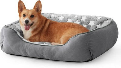 MIXJOY Large Dog Bed Washable Anti Slip Light Grey 76x61x23cm Pet Bed