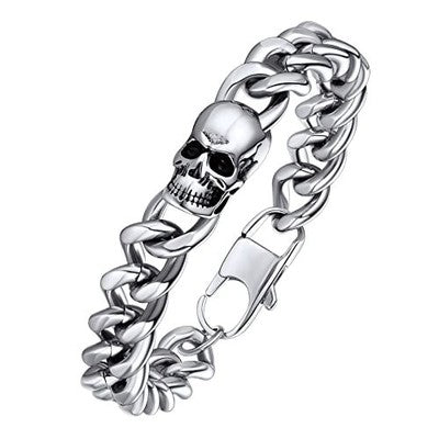 PROSTEEL Mens Cuban Link Bracelet Stainless Steel Goth Wrist Chain