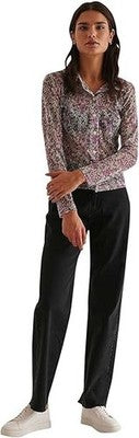 NA-KD Wide Leg Raw Hem Denim Jeans Black EU 36