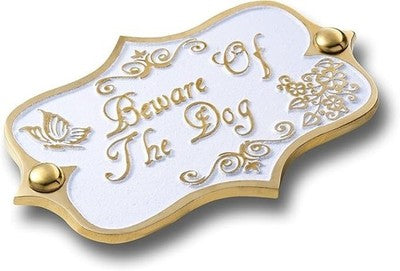 Metal Foundry Brass Door/Wall Plaque Handmade England Beware Of The Dog