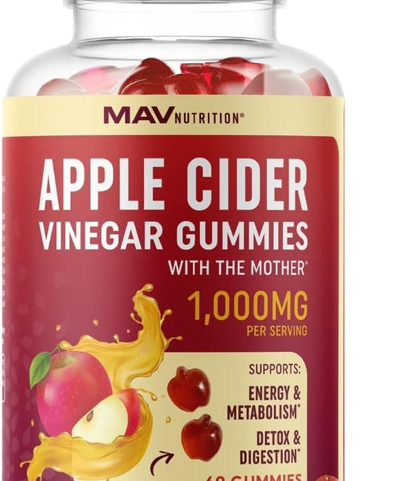 MAV Nutrition 1000mg Apple Cider Vinegar Gummies - 60 Gummies - Rebx.co.uk