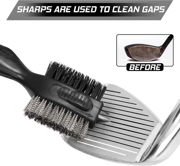 prowithlin 2-in-1 Golf Club Cleaner & Brush, 2ft, Black