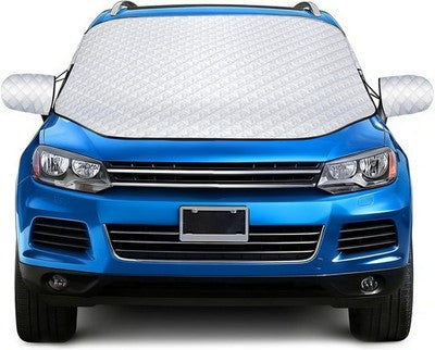 QcoQce Magnetic Car Windscreen Snow Cover Frost Guard w/ Mirror Covers 145cm
