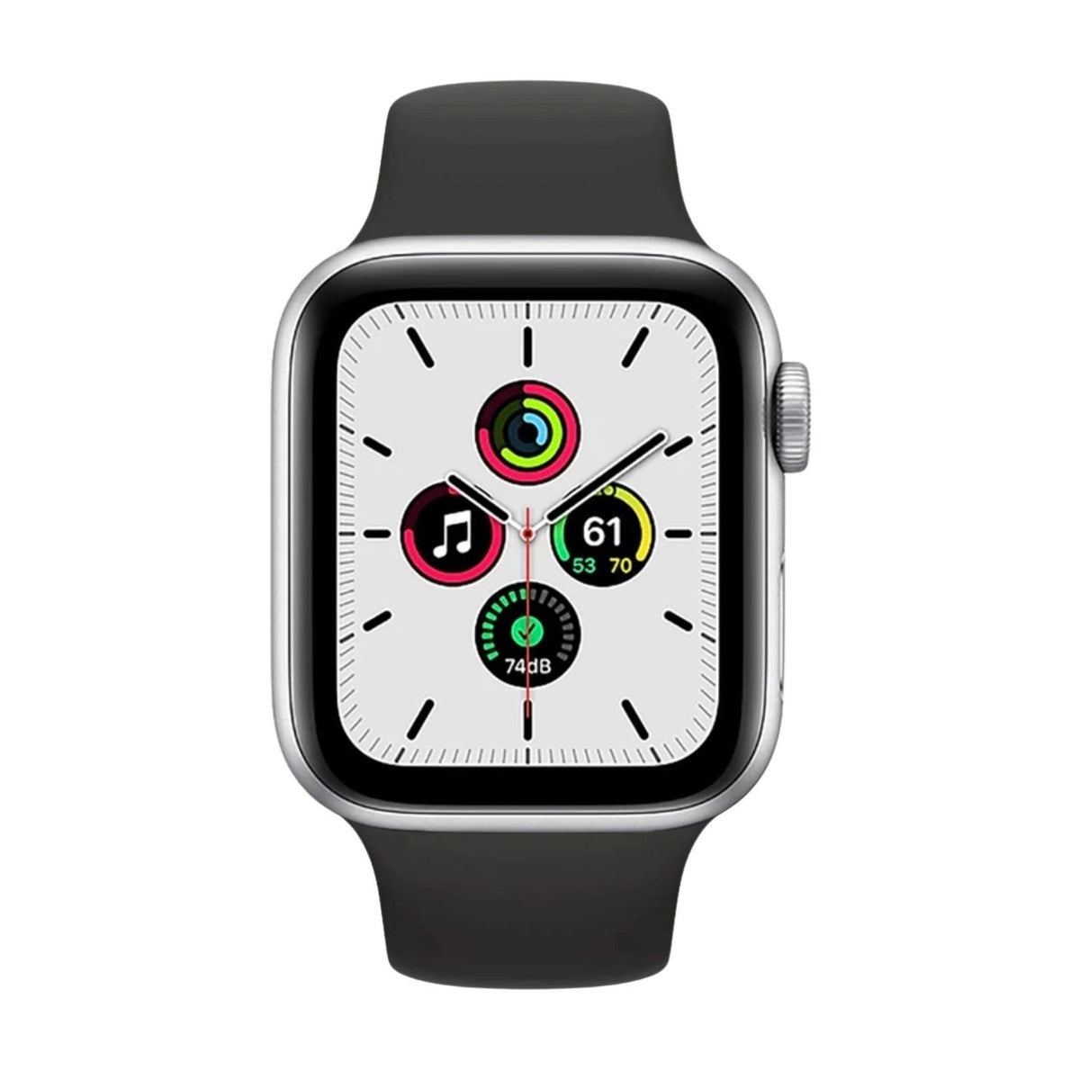 Apple Watch SE (GPS, 40mm) Silver Aluminium Case + White Strap