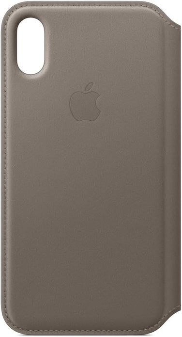 Genuine Apple iPhone X Leather Folio Case, Taupe (MQRY2ZM/A) - Rebx.co.uk