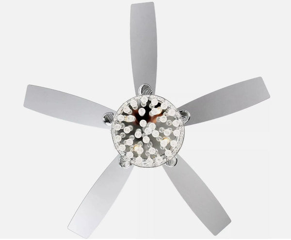 Parrot Uncle Ceiling Fan with Lamps Modern Crystal Chandelier Remote Control - Rebx.co.uk