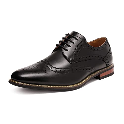 Dream Pairs Mens Brogue Dress Shoes Prince-03 Black Size 10 US 9 UK - view 1
