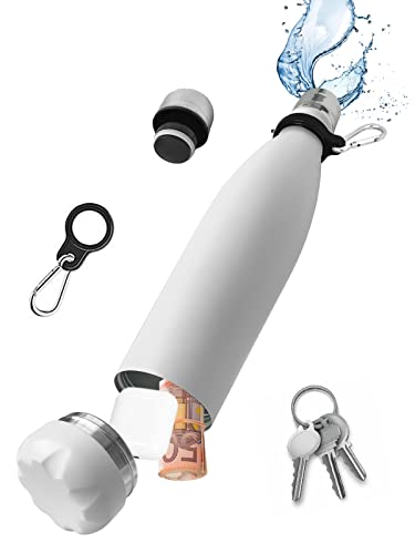 Diversion Safe Water Bottle Stainless Steel Stash Can With Hidden, White