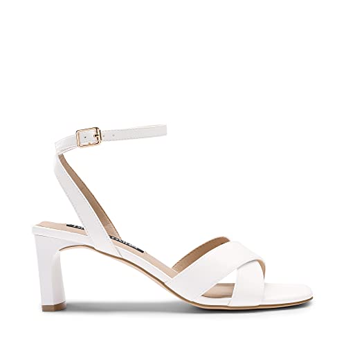Dream Pairs Womens Ankle Strap Sandals Low Square Heel White Size 41 EU 7 UK - view 2
