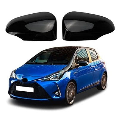 ConBlom Wing Mirror Caps 1 Pair Black for Toyota Yaris 2012 2013-2019