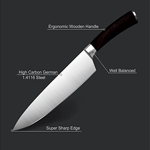 Enfmay Kitchen Knife Set, German High Carbon Steel, Chef & Santoku Knife, 2pc