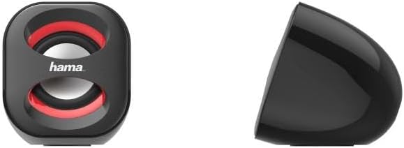 Hama Sonic Mobil PC Speakers x2 USB 3.0 3.5mm Jack 3W Active Black Red