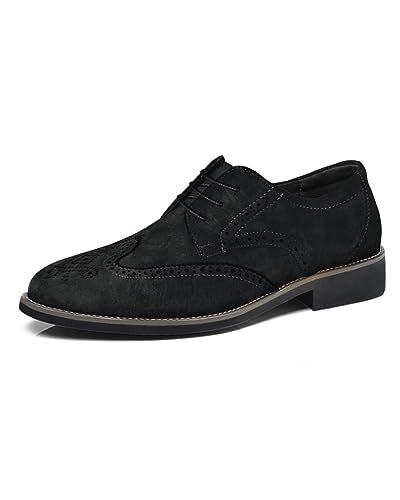 Mens Suede Brogues Formal Oxford Lace Up Leather Wedding Size 9 - view 1