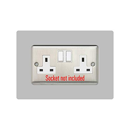 Ewolds 5x Double Socket Surround, Acrylic Back Panel Or Plate, Protect, Grey