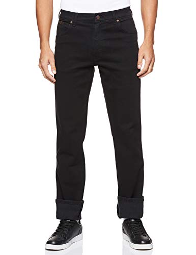Wrangler Men's Texas Straight Jeans Black Overdye 38W 36L EU