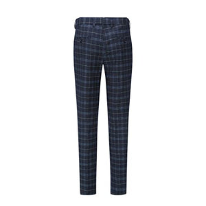 Allthemen Men's 2 Piece Slim Fit Tuxedo Suit Plaid Black Size M