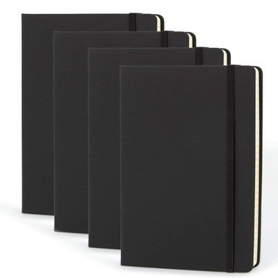 Simply Genius A5 Leatherette Journals, 4 Pack, Navy, 192 Pages