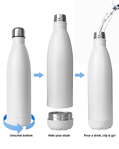 Diversion Safe Water Bottle Stainless Steel Stash Can With Hidden, White